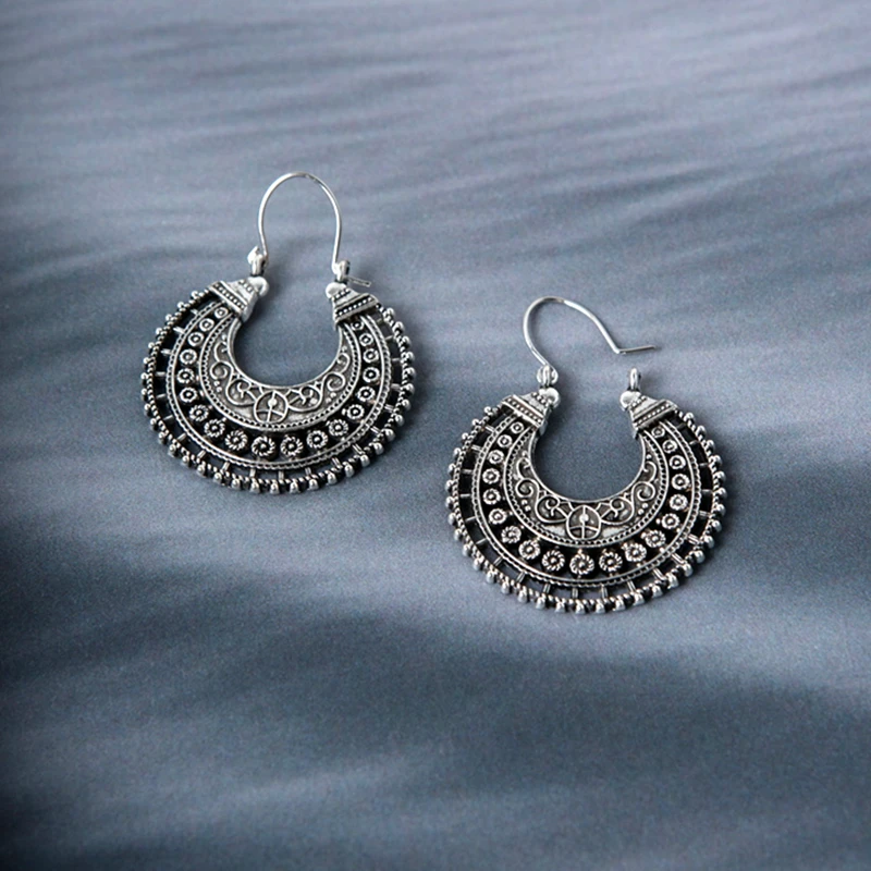 Винтажные серьги-кольца E045 круглые серьги в богемном стиле Женские Подарочные