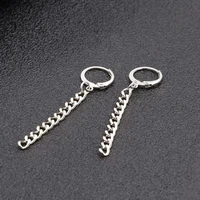 doublehee single chain trendy brief titanium stainless steel colors plated men earring drop earrings for women classic jewelry
