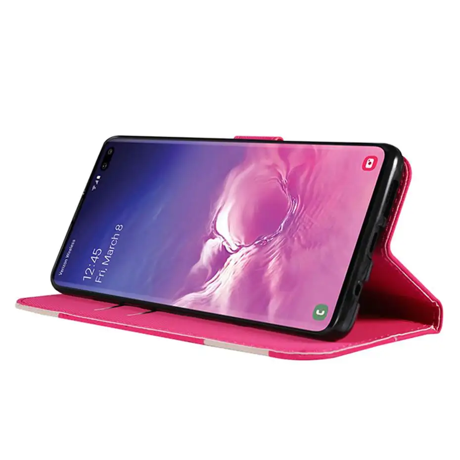 Чехол книжка из искусственной кожи разных цветов для Samsung Galaxy S10 E S9 S8 A20 A30 A40 A50 A70 M20