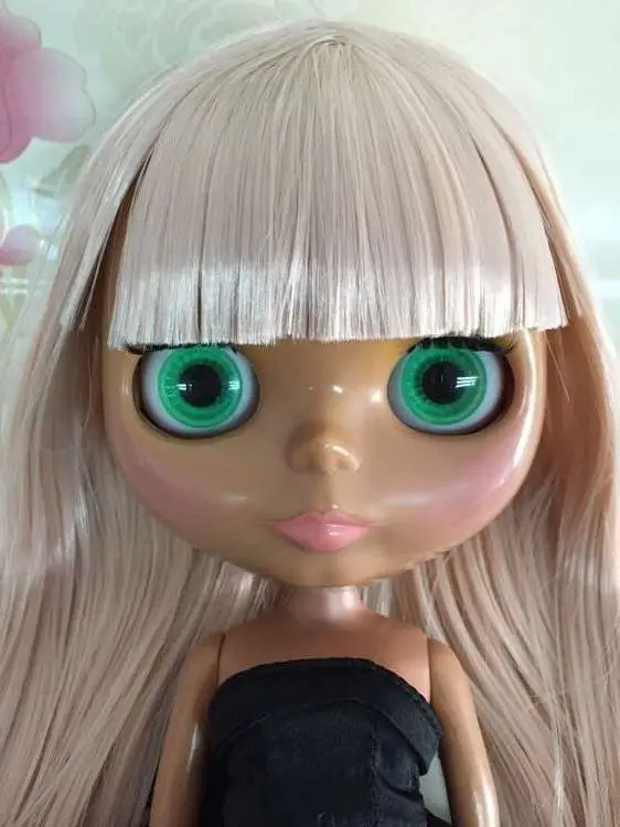 Обнаженная кукла blyth розовые волосы черная кожа фабрика кукла подходит для DIY Изменить игрушка BJD для девочек