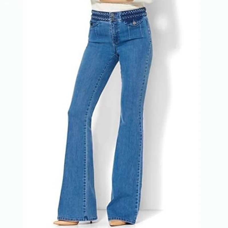 High Waist Bootcut Jeans Denim Pant Jean Slim Femme Plus Size Cotton Flare M-5XL |