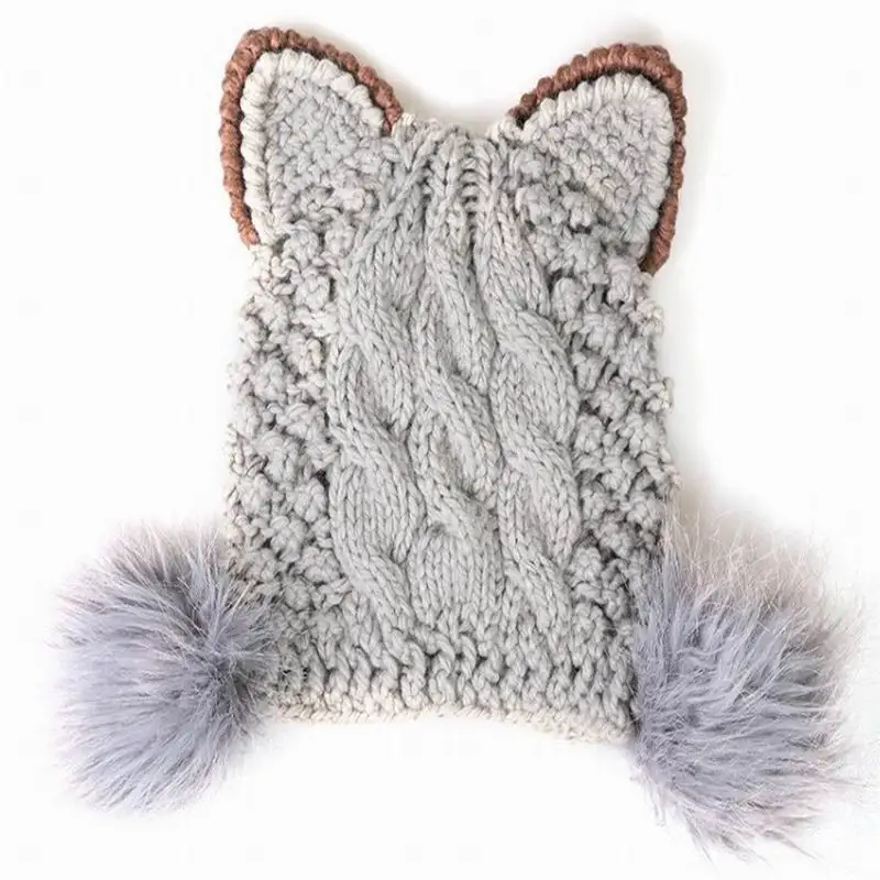 Шерстяная шапка из искусственного меха супер милая зимняя теплая Корейская