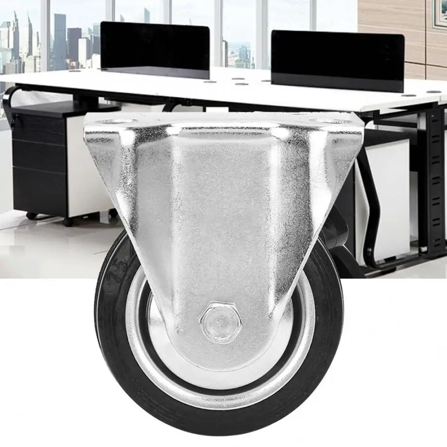 4 шт. 3 дюймовое колесо фиксированная металлическая верхняя пластина резиновое