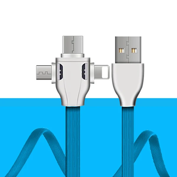 NOHON 3 в 1 USB кабель 8 Pin Micro usb type C кабель для iPhone 8 7 Plus X XS MAX XR Быстрая зарядка для samsung Android телефонный шнур - Цвет: Синий