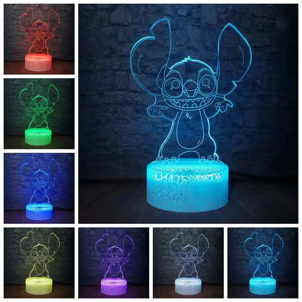 Прямая поставка милый стежок 3D светодиодный светильник многоцветный RGB ing
