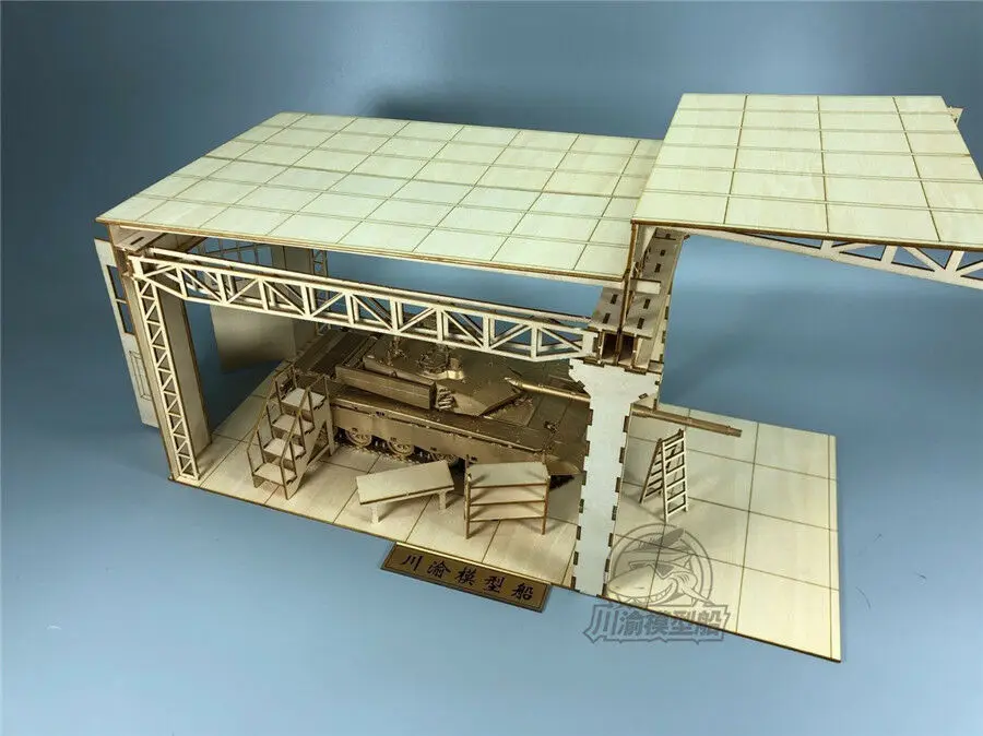 Масштаб 1/35 фабрика танков гаражный ремонтный цех танк картина DIY набор