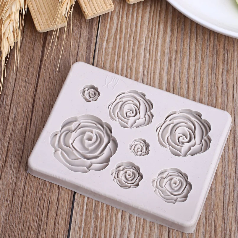 Роза силиконовая форма для кекса шоколадный цветок Fondant Mold торт декоративное