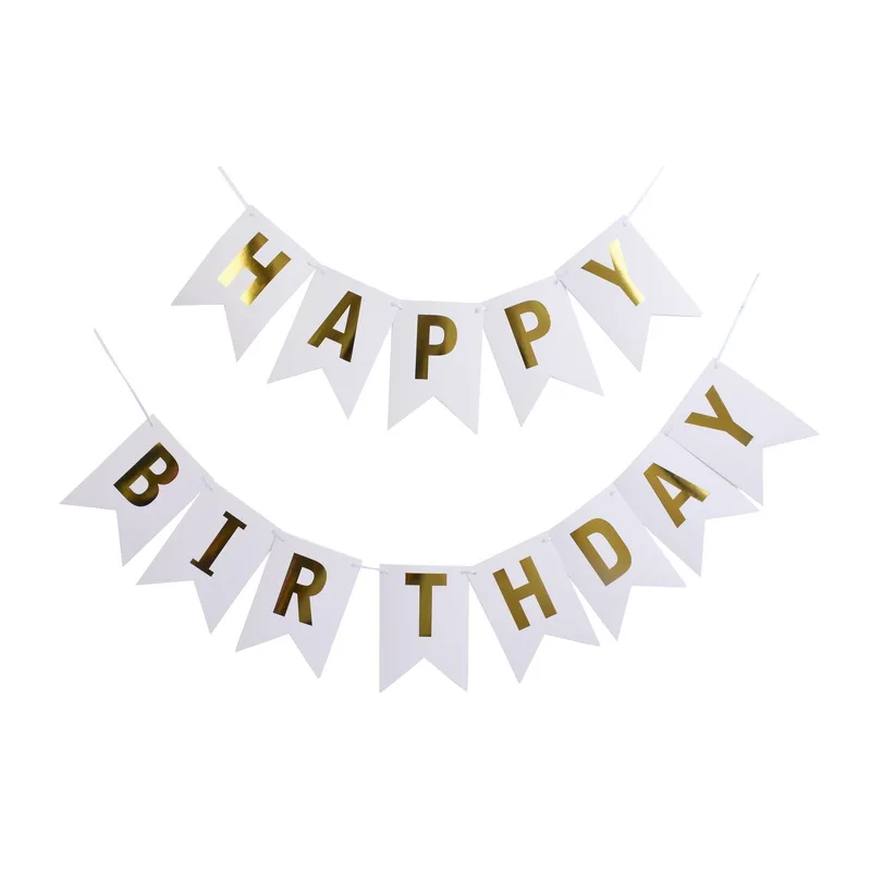 Hoomall Photo Props Boy Girl Baby Shower Happy Birthday Party Decorations Supplies Banner Garland Hanging Letter String Flags | Дом и сад