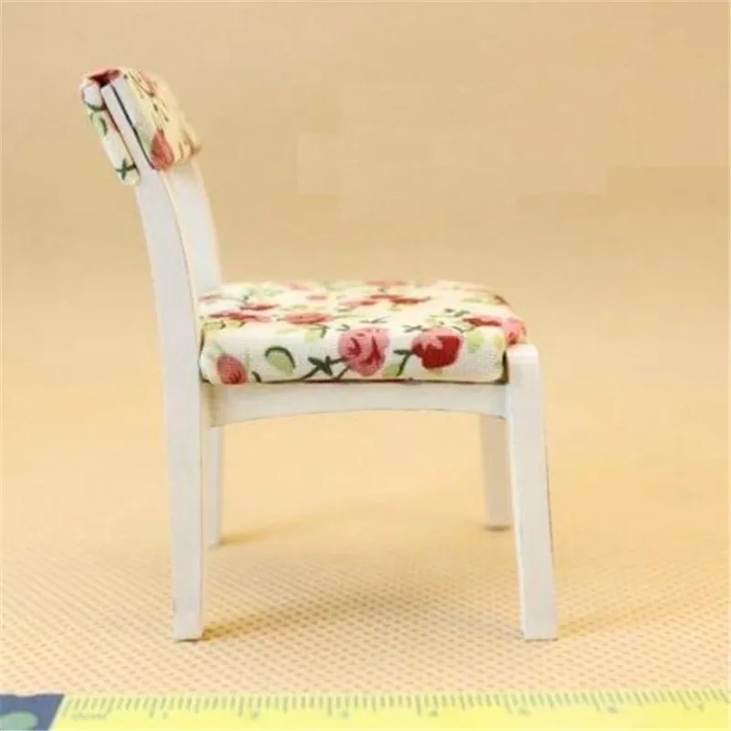 1:12 Dollhouse Miniature Doll Furniture Wooden Elegant Upholstered Desk Chair | Дом и сад