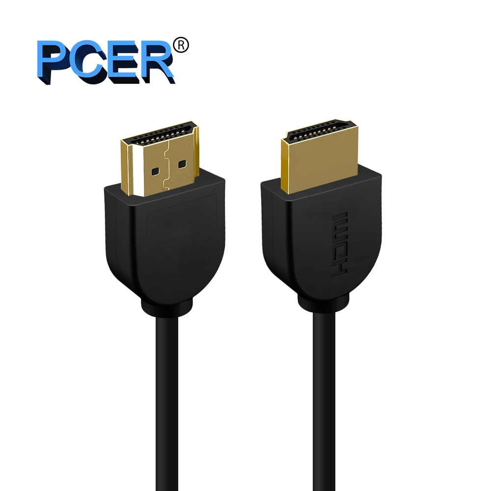 Ультратонкий HDMI 4K 2,0 кабель 3840*2160P Разрешение 30 Гц 60 Гц Кабель HDMI 1,5 м 3 м 5 м hdmi шнур Ultra HD 3D изображение позолоченный PCER