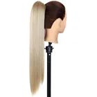 Роскошные прямые волосы для плетения длиной 24 дюйма, 150 г, из термостойкого волокна, на зажиме, для конского хвоста, синтетические волосы