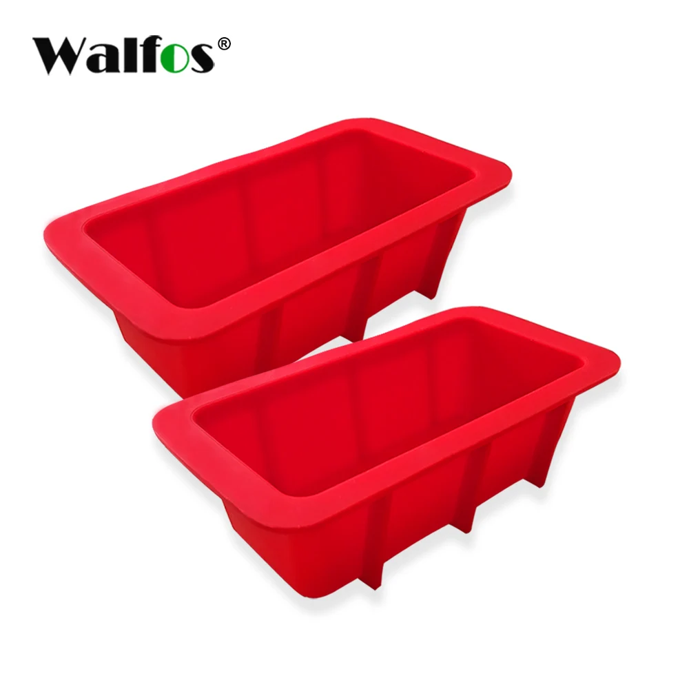 WALFOS two WALFOS мини прямоугольная силиконовая печь формы для выпечки тортов сковороды для тортов мороженое Мыло ручной работы DIY Хлеб буханка сковородки тост плесень - Цвет: WALFOS two
