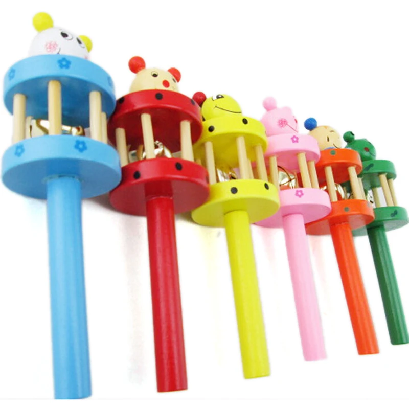 

Jingle Animal Wooden Handbell Baby Bell Toy Musical Instrument Multi Color Cartoon for Baby Kids 1pc Wood Unisex Separates