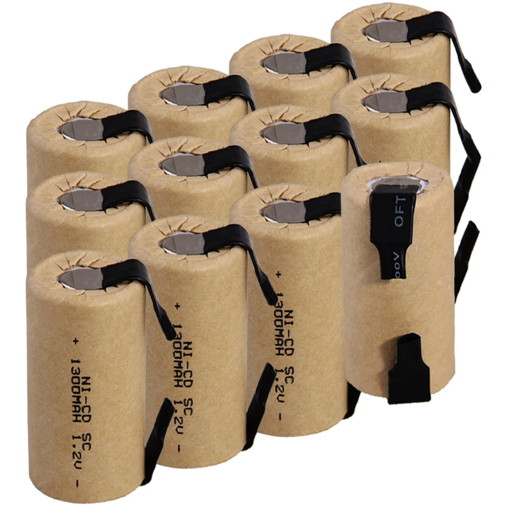 Самая низкая цена 12 шт SC батарея 1,2 v батареи перезаряжаемые 1300mAh nicd Батарея для электроинструментов akkumulator