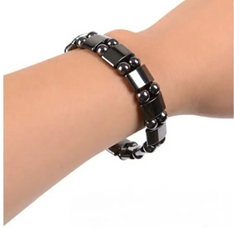 Хит продаж унисекс браслет для лечения потери веса круглый черный камень