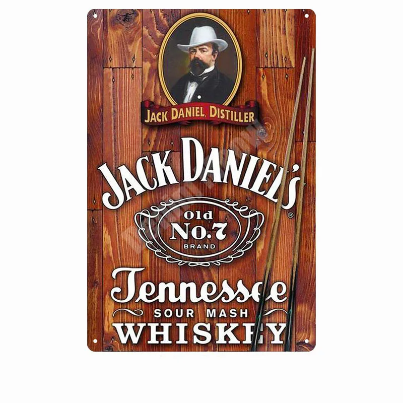 A Jack Wine Whiskey винтажная металлическая жестяная вывеска для паба, бара, казино, домашний декор, пивная рекламная тарелка, постер, Настенная художественная наклейка N277 - Цвет: A