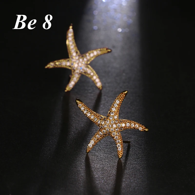 

Be8 Brand Fashion Pentastar Stud Earrings With Top Quality Clear Cubic Zirconia Fashion Style Pendient Mujer Brincos Gifts E-193