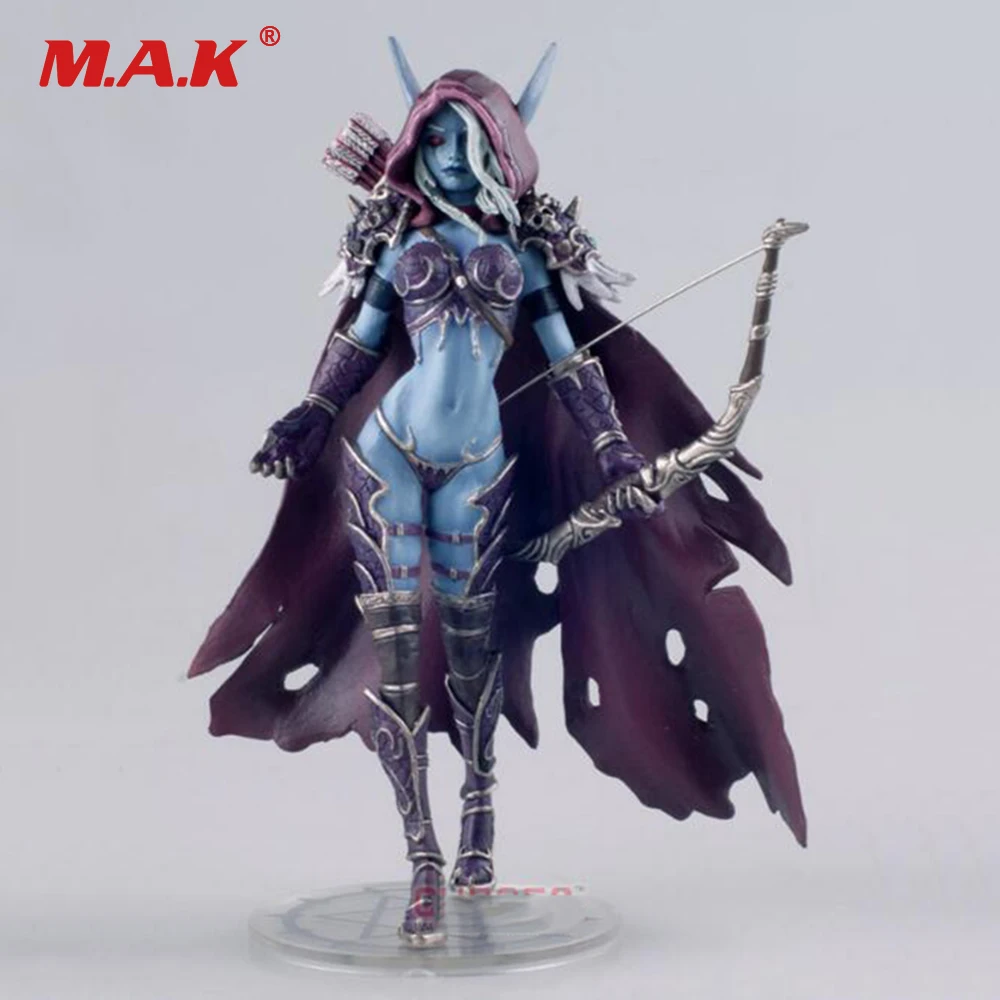 Коллекционные игрушки 7 ''WOW Sylvanas Windrunner стрельба из лука queen ПВХ Аниме Фигурка модель с базой для детей подарок на день рождения