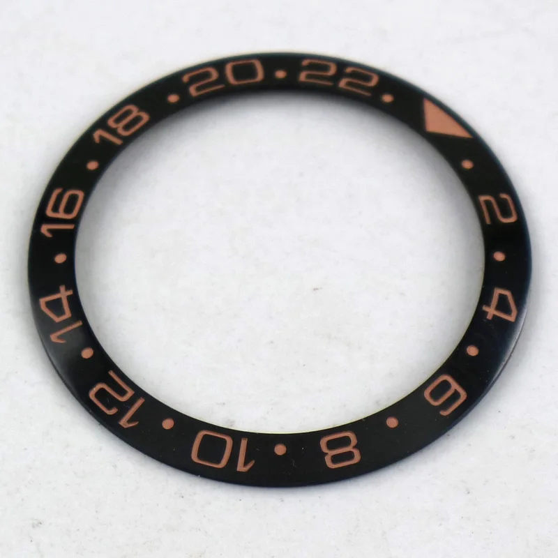 

parnis 38mm Black GMT bezel insert fit 40mm case mechanical mens watch C05