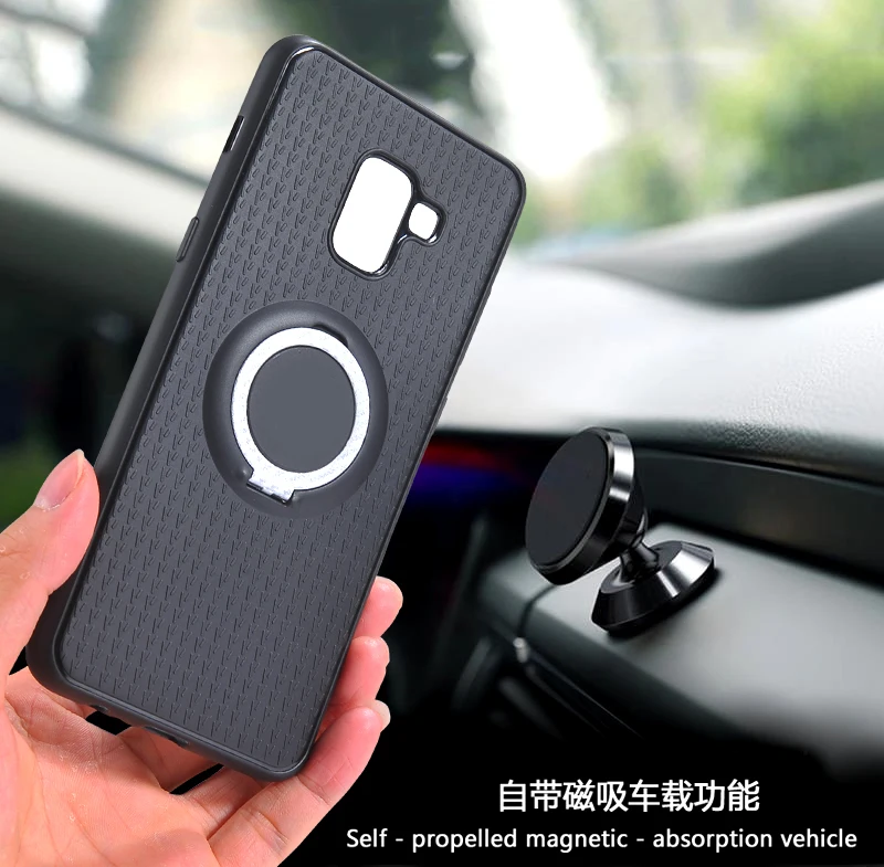 Shockproof Case for Samsung Galaxy A5 2018 Car Holder Stand Magnetic Bracket Finger Ring Cover Soft TPU Silicone Phone Bag Capas |
