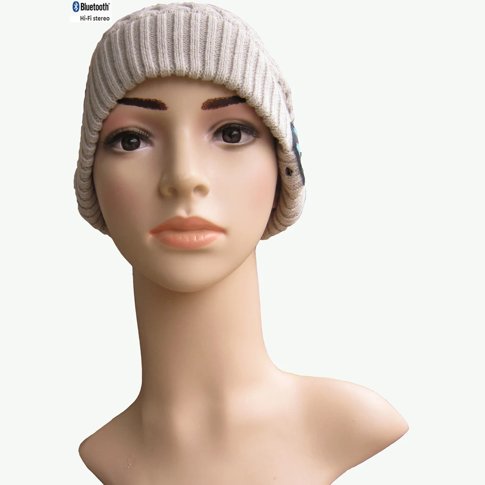 Вязаная шапка с меховой шар и smart bluetooth шапочка наушниками |