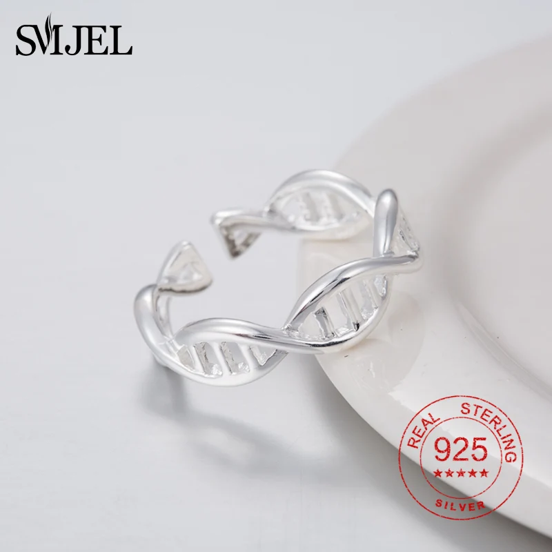 Женские двойные кольца SMJEL колечки из 100% стерлингового серебра 925 пробы в виде
