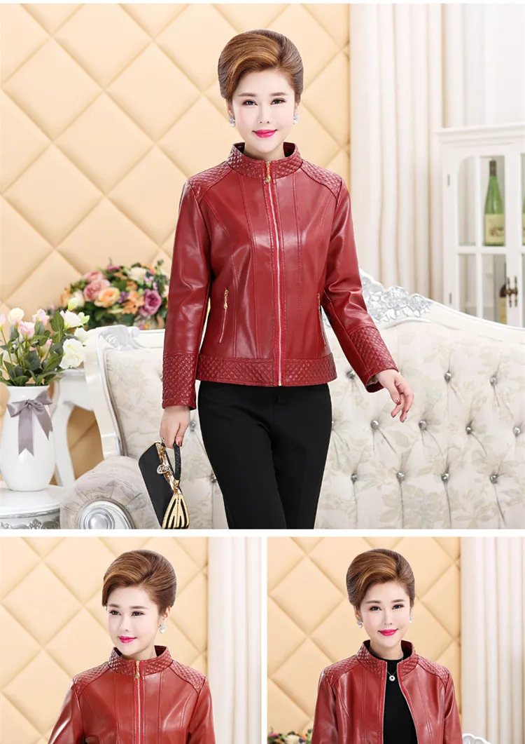 ASLTW, XL-6XL, кожаная куртка, женская, новая, модная, размера плюс, одноцветная, на молнии, Женская куртка, с отложным воротником, с длинным рукавом, женская кожаная куртка