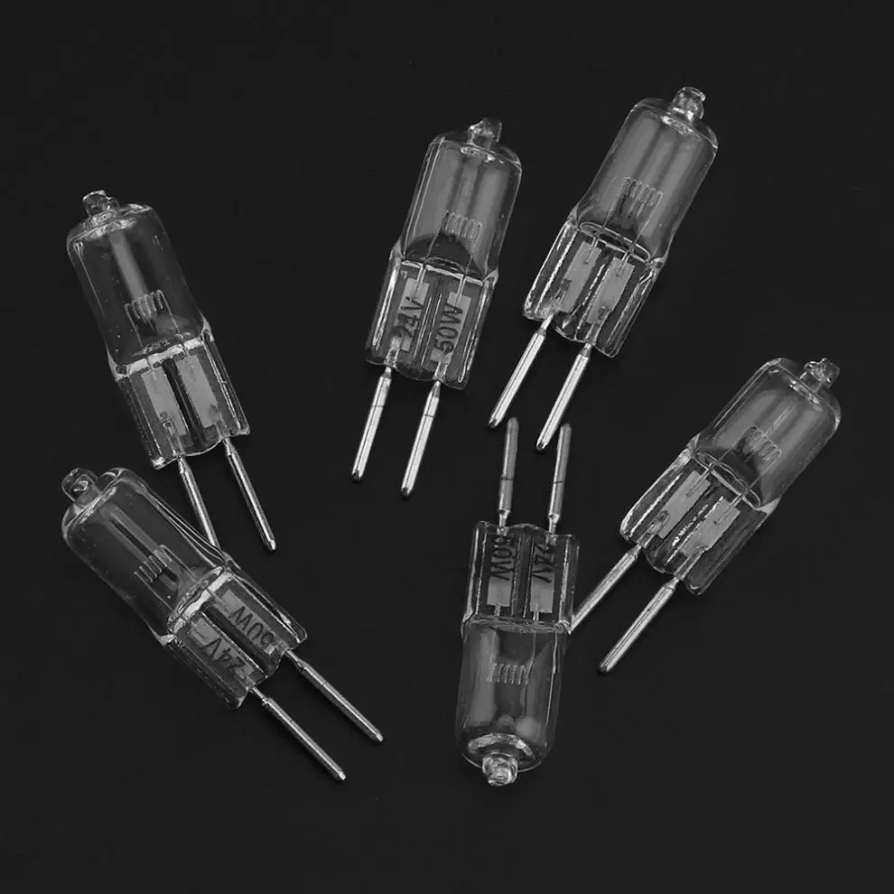 Светодиодные лампы 10 шт./лот G5.3 24V 50W галогенные лампочки теплые белые капсульные
