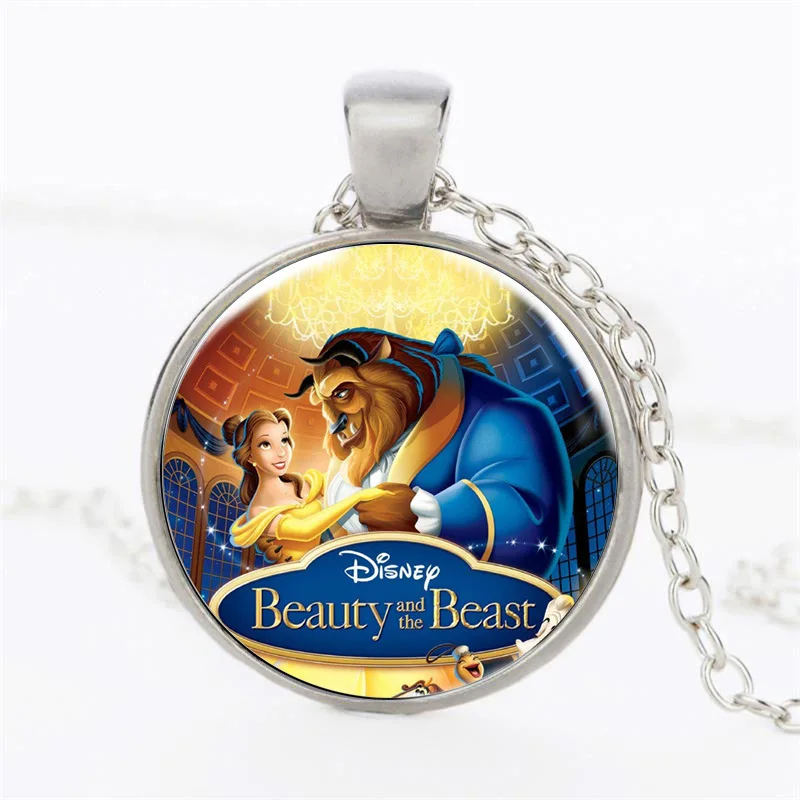 2017 новое поступление модный мультфильм Красавица и Чудовище стеклянная подвеска