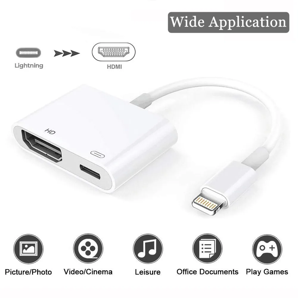 Цифровой адаптер Zeadow AV-HDMI с портом для зарядки HDTV 1080P IPhone IPad IPod | Электроника