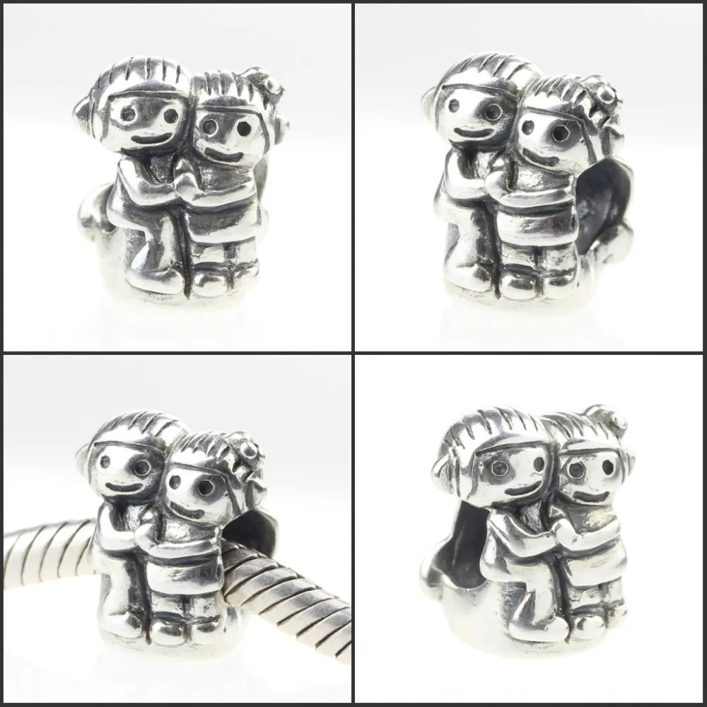 Подлинное серебро 925 пробы лучшие друзья Снеговик сестры мальчик девочка Шарм