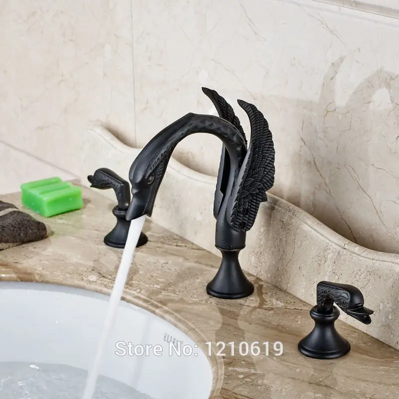 Uythner новый кран для раковины в стиле лебедя с двумя ручками масло втирается