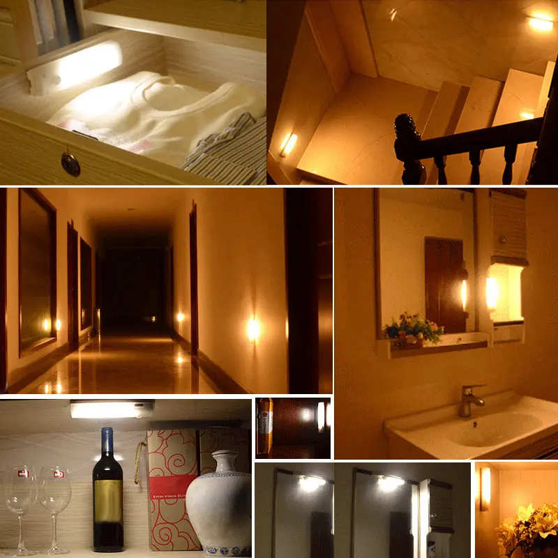 Новый ночсветильник с датчиком движения 12 светодисветодиодный перезаряжаемая