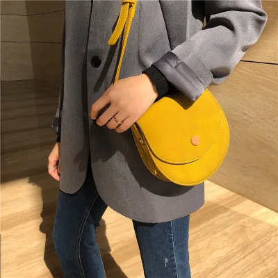 Женская сумка тоут модная круглая кожаная в стиле ретро маленькая дамская