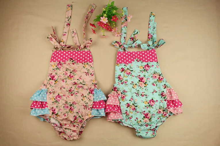 Пляжный костюм с оборками для маленьких девочек комбинезон цветочным рисунком