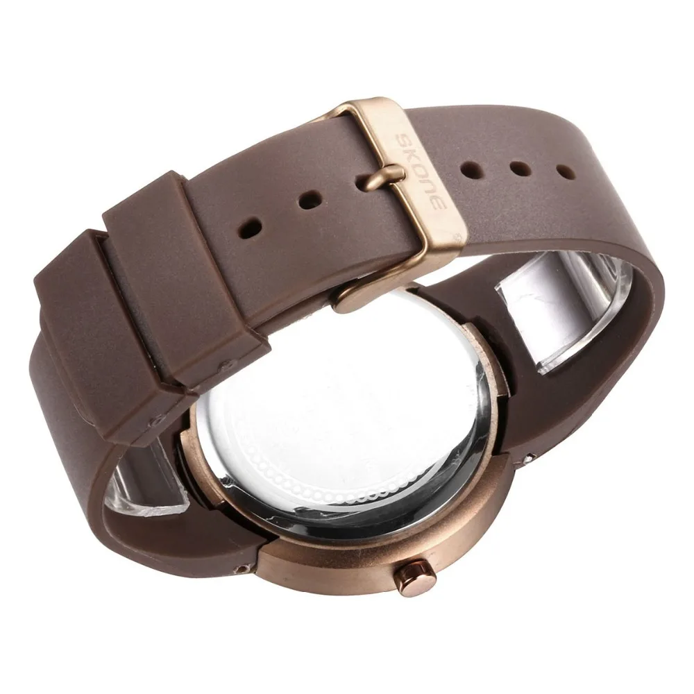 Мужские часы SKONE модные повседневные кварцевые для студентов с ремешком из