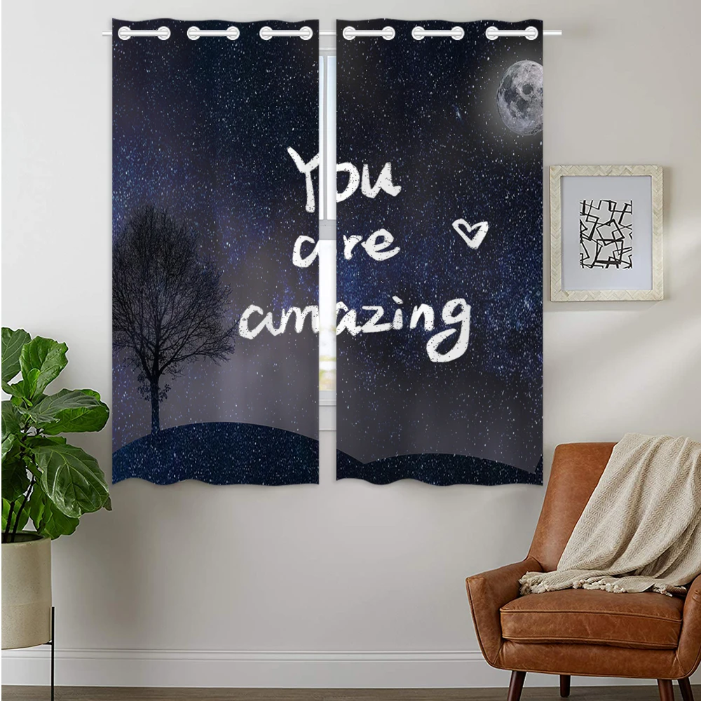 Светонепроницаемые затемняющие шторы 2 панели люверсы оконные занавески для