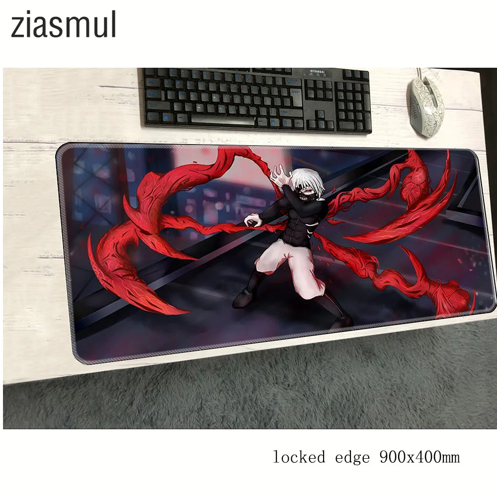 Одежда с надписью «Tokyo Ghoul коврик для мыши 900x400 мм коврик для мыши компьютер коврик для мыши с изображением очаровательной игровой коврик геймер клавиатура, Мышка для ноутбука коврики