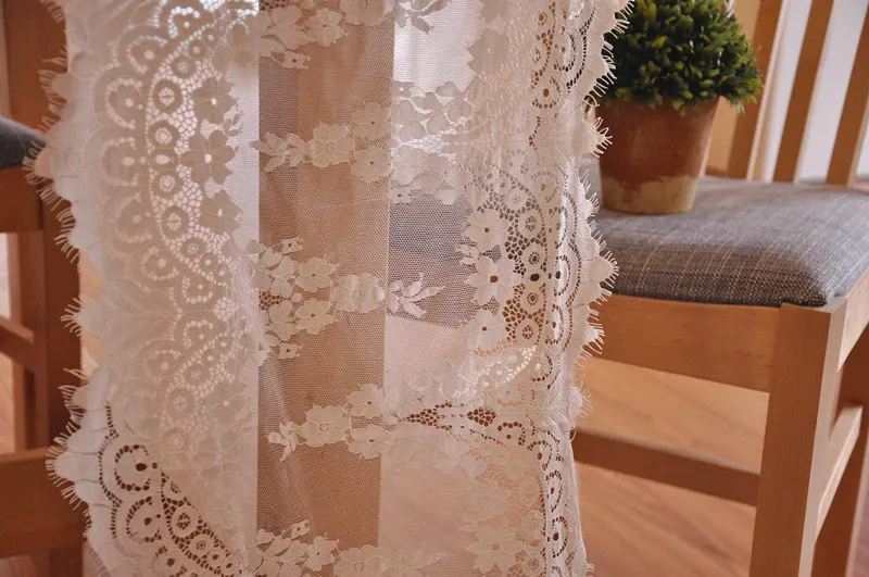 3 ярдов кружевной отделки Шантильи в черной ткани с ресницами для свадебных