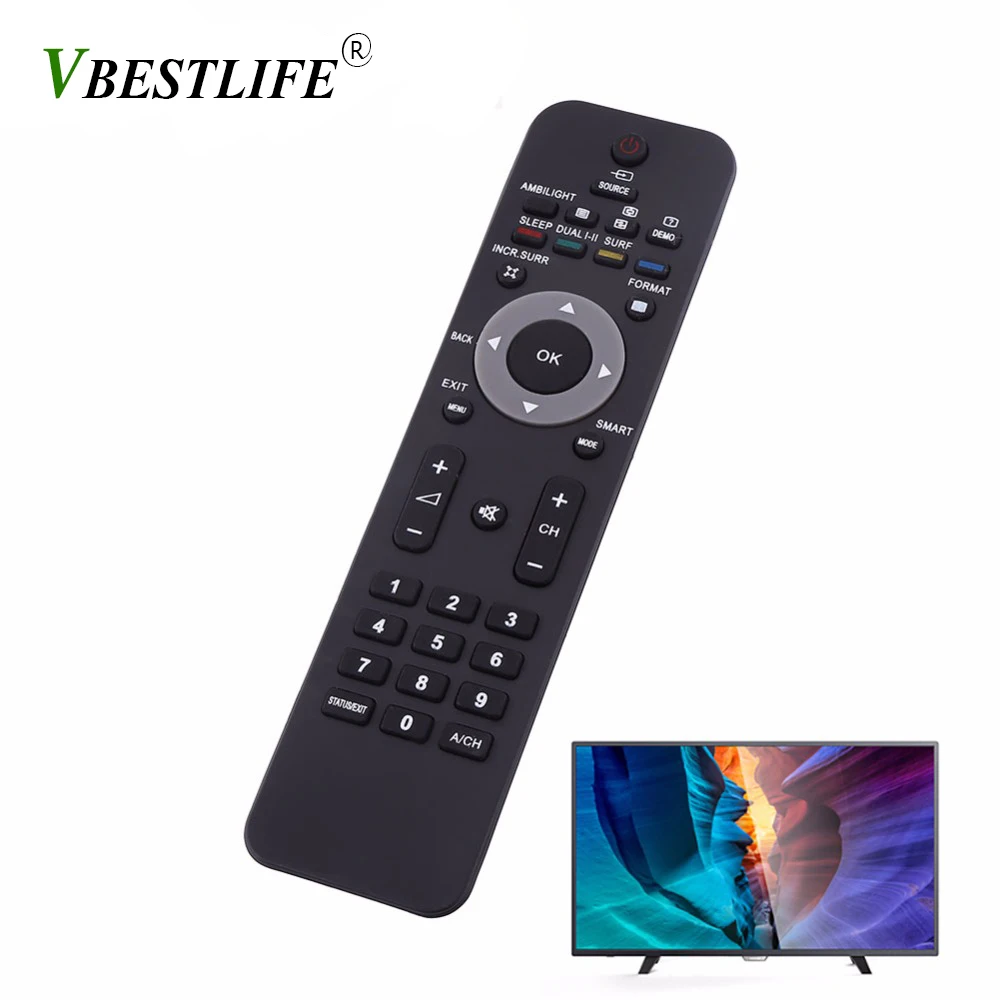 VBESTLIFE 433 МГц пульт дистанционного управления для Philips 2422549018 ЖК LED Smart TV
