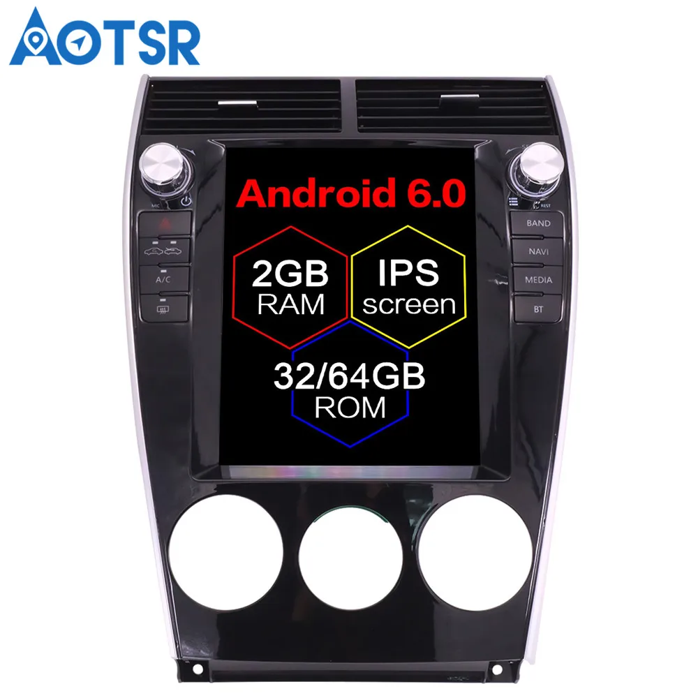 Автомобильный DVD-плеер Aotsr 10 4 дюйма Android 6 0 Тесла GPS-навигация для Mazda 2002-2015 1 Din