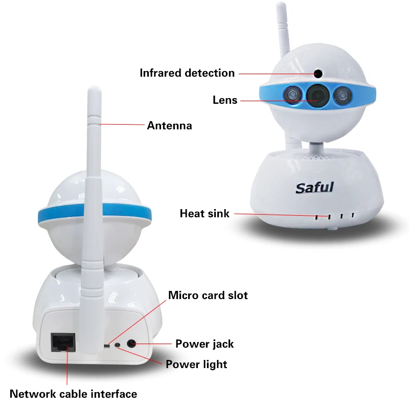 Saful Беспроводная IP камера WiFi домашняя безопасности наблюдения 720P Детский Монитор