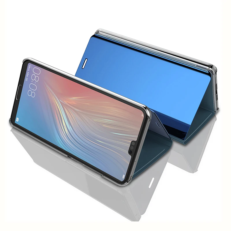 Для Xiaomi Redmi Note 6 Pro Чехол smart cover прозрачное зеркальное стекло view Note6 filp для чехол 360