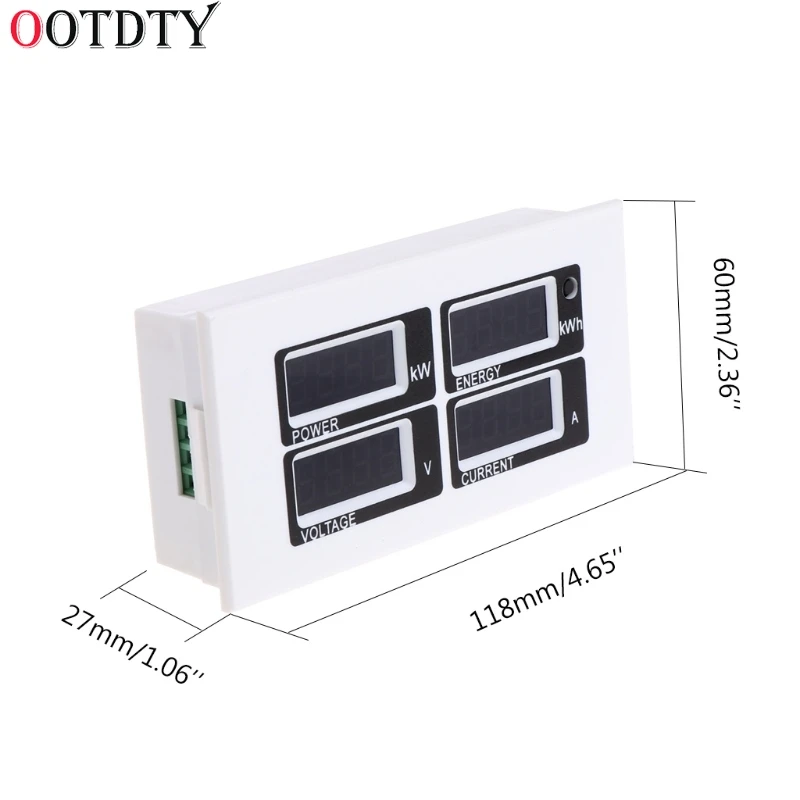 OOTDTY 4in1 Digital Ammeter Voltmeter Watt Power Energy Meter AC 80-260V 100A PZEM-004 | Инструменты