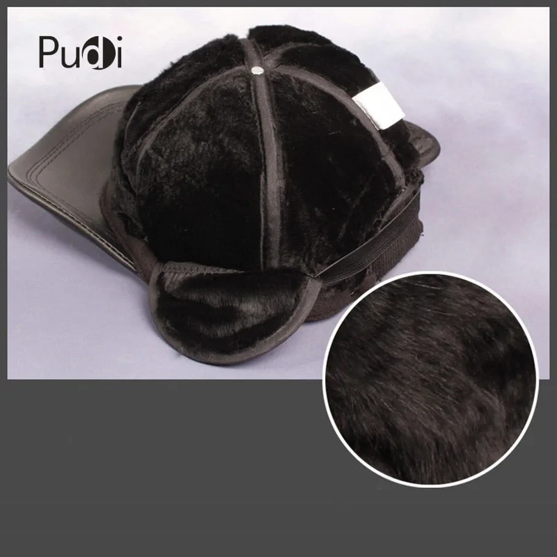 Men's Genuine Leather Baseball Cap, Newsboy, Beret, Cabbie Hat with Fur Lining by HatS image 6