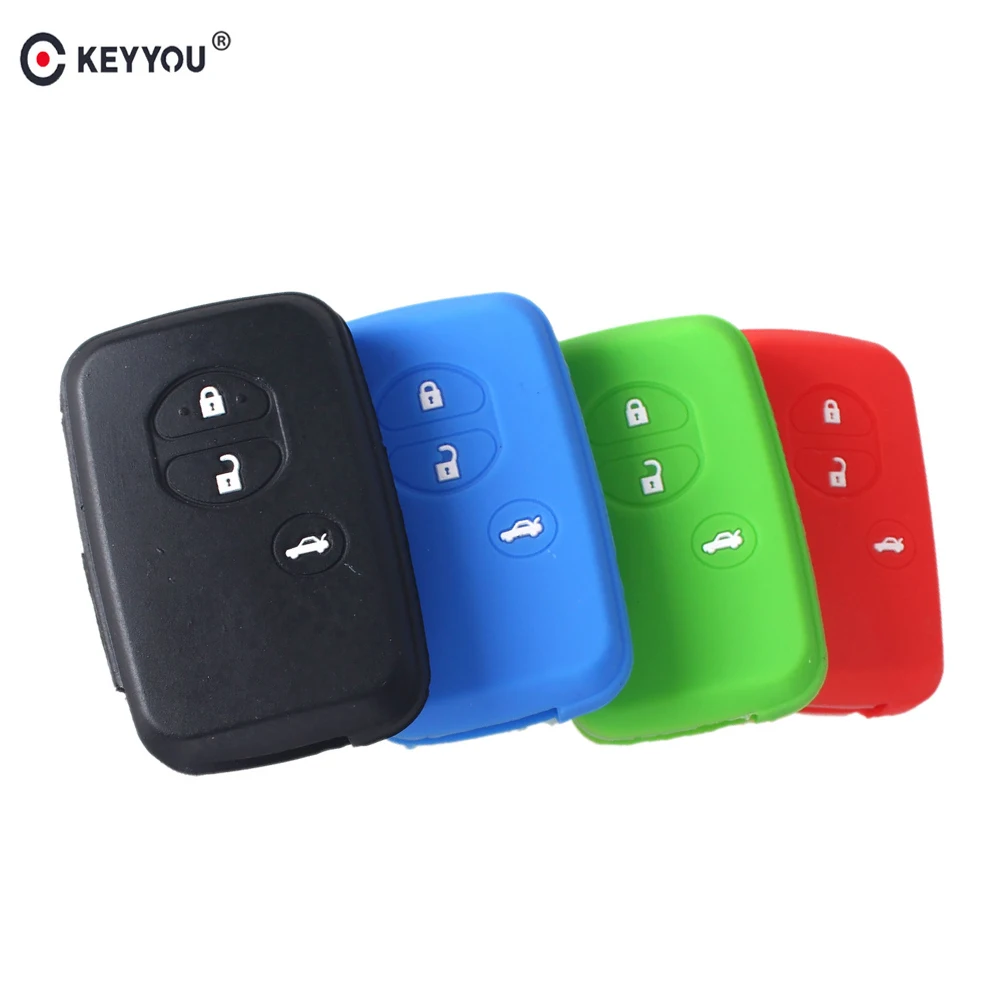Силиконовый чехол KEYYOU с 3 кнопками и дистанционным управлением для Toyota Land Cruiser Camry