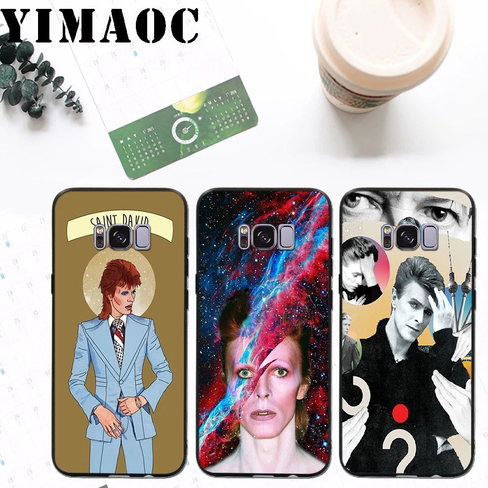 YIMAOC David Bowie Soft Silicone Case for Samsung Galaxy A3 A5 A6 Plus 2017 2016 S6 S7 Edge S8 S9 & Note 8 9 |