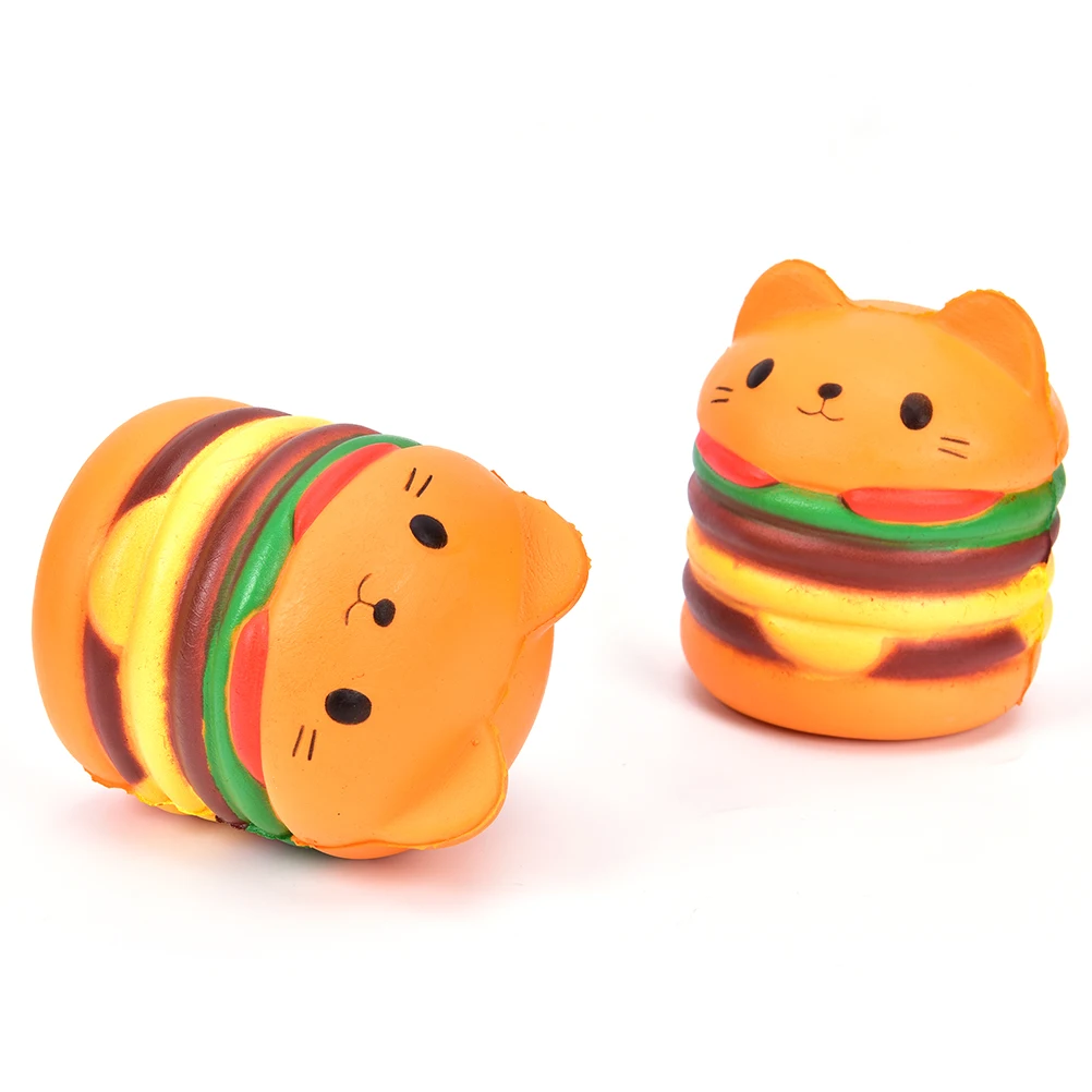 2018 Jumbo Squishy Rising Antistrss игрушки для детей медленная игрушка Кот гамбургер сжимаемые