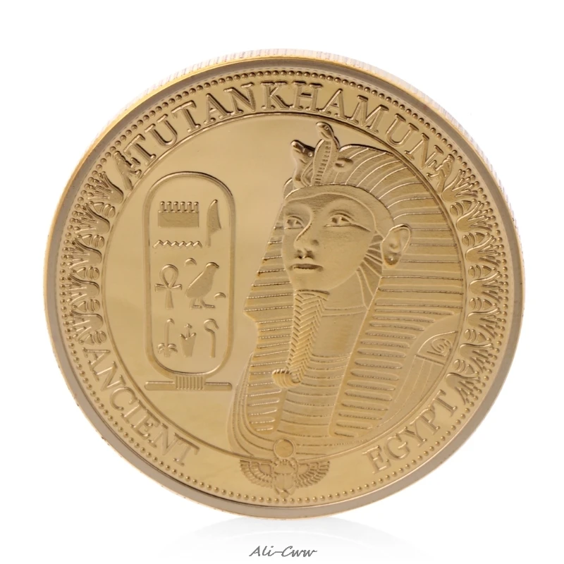 Позолоченная старинная Памятная коллекция монет Tutankhamun сувениры|Безвалютные