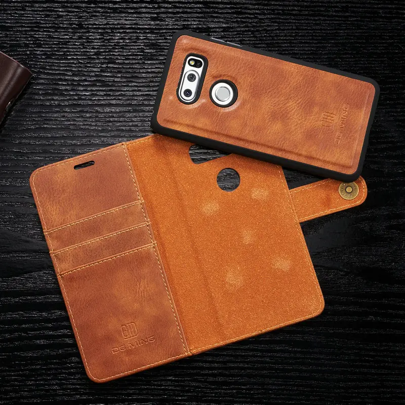 DG. MING винтажный кожаный чехол-бумажник с откидной крышкой для LG G6 G7 чехол thinq 2в1 Магнитный съемный чехол-книжка для LG V20 V30+ чехол